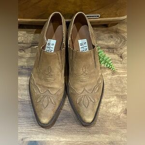 Nine West 6M (7.5 women’s size) Vintage Tan Suede Leather Western Ankle Booties